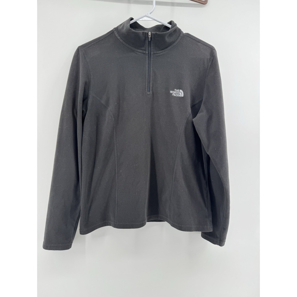 The North Face Tka 100 Womens 1/4 Zip Black Poly‎ Sweatshirt Pullover Sz L
